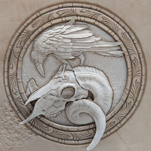3-D Leather Raven with Ram Skull with Jürgen Volbach