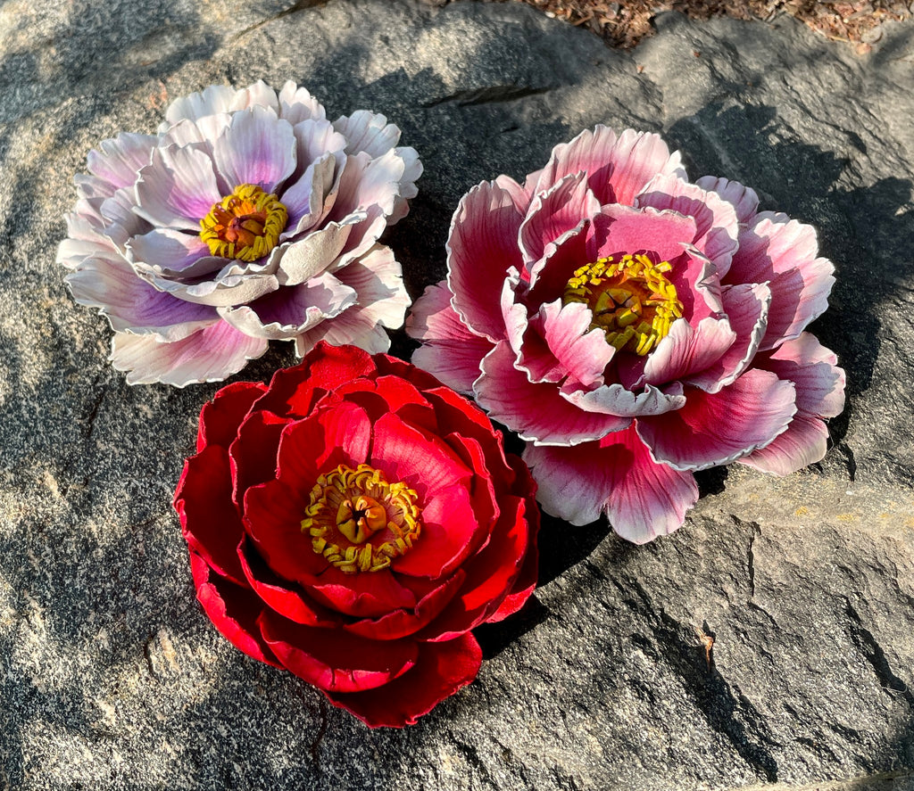 3-D Leather Peonies with Annie Libertini – Elktracks Studio