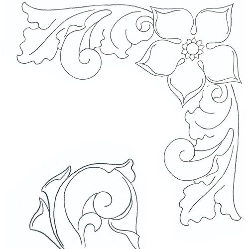 Free Leathercraft Pattern Western Style Corner Carving