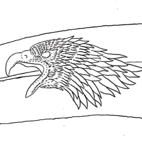 Eagle on a Feather Leathercraft Pattern by Jim Linnell