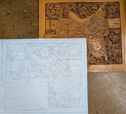 Saddle & Floral Tracing Pattern