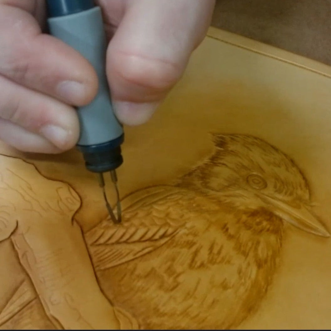 Handfasting Pyrography Introduction to Pyrography for Leather with Daniel Reach – Elktracks Studio