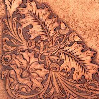 Tooling leather: Oak Leaves with the basic 7 piece tool kit 