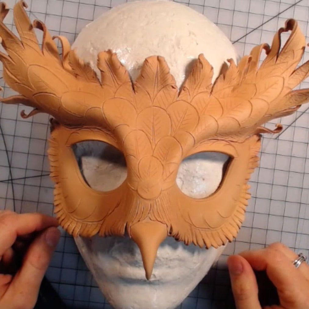 Owl Mask Making Workshop with Annie Libertini: Pt. 1 - Cutting and Molding