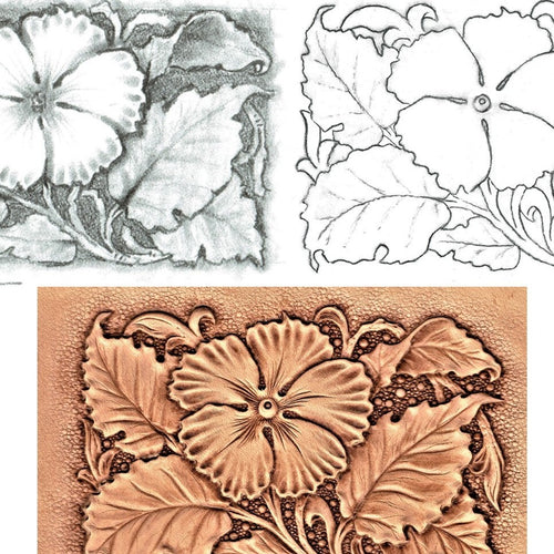 Free Leathercraft Pattern for Western Flower by Bob Moline