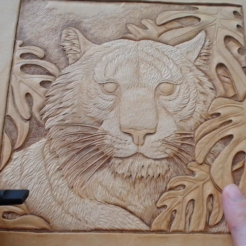 Bengal Tiger Portrait Pt. 1 - Leather Carving with Annie Libertini