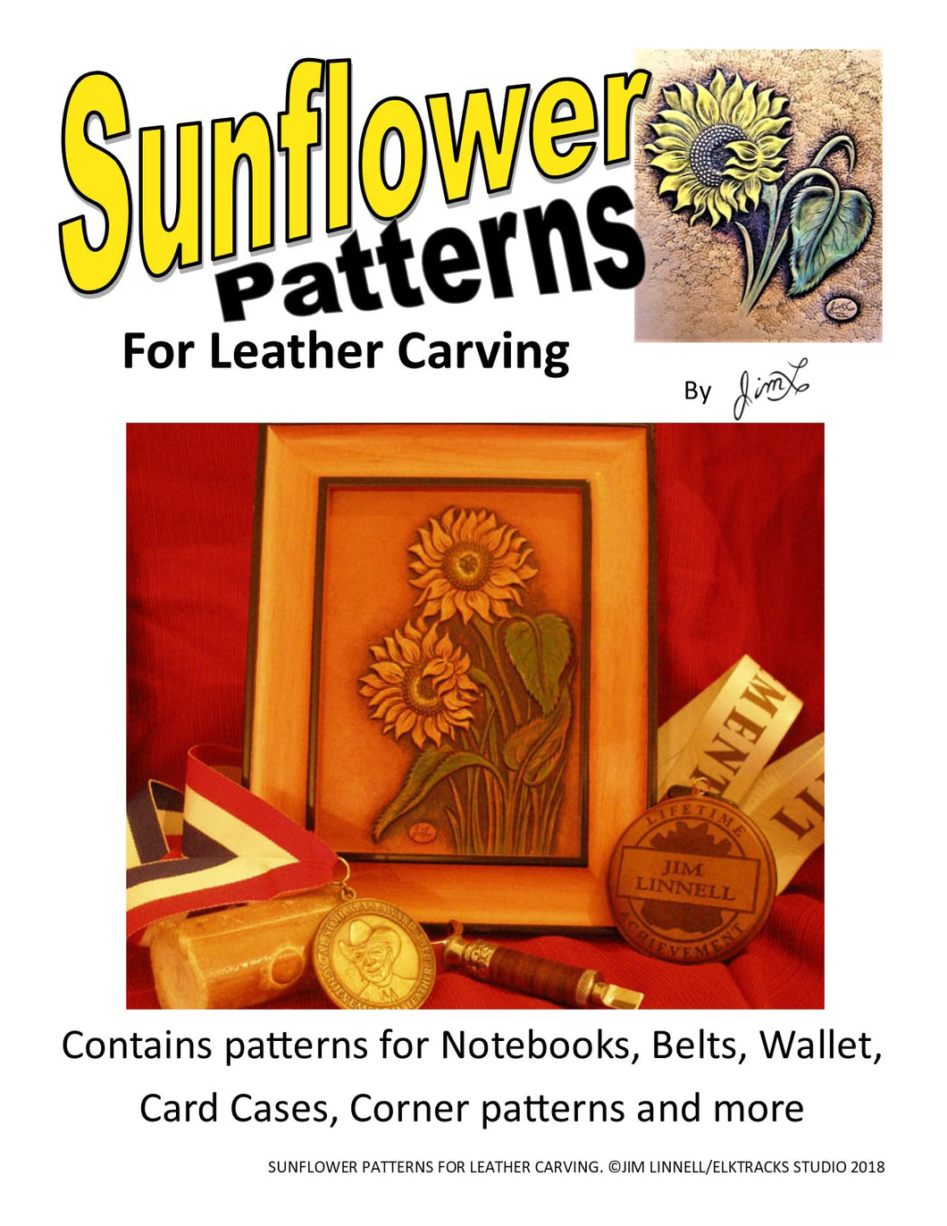 Sunflower Patterns for Leather Carving by Jim Linnell