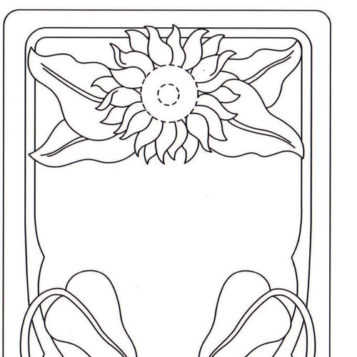 Free Leathercraft Pattern for Sunflower Card Wallet Exterior