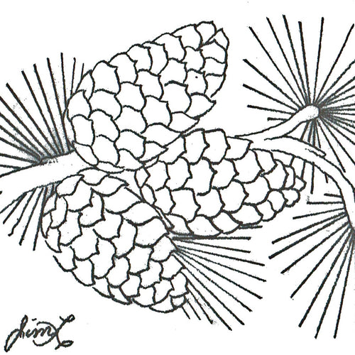 Free Leathercraft Pattern for Extreme Embossing Leather: Pine Cones