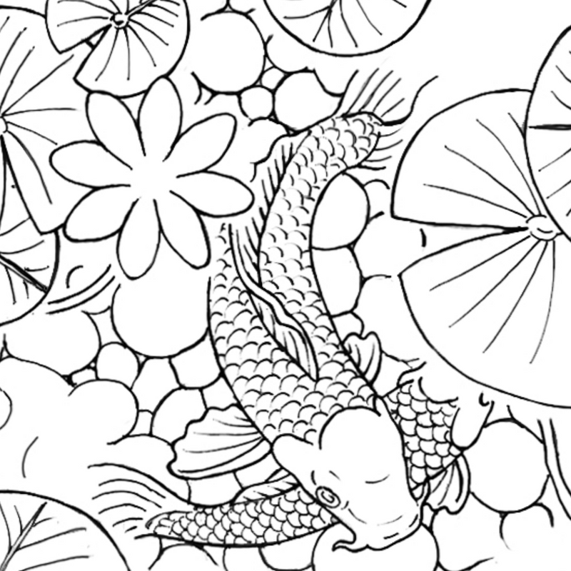 Free 3-D Pictorial Koi Pond Pattern by Annie Liberini – Elktracks Studio