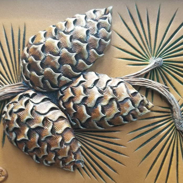 Extreme Leather Embossing: Pine Cones – Elktracks Studio