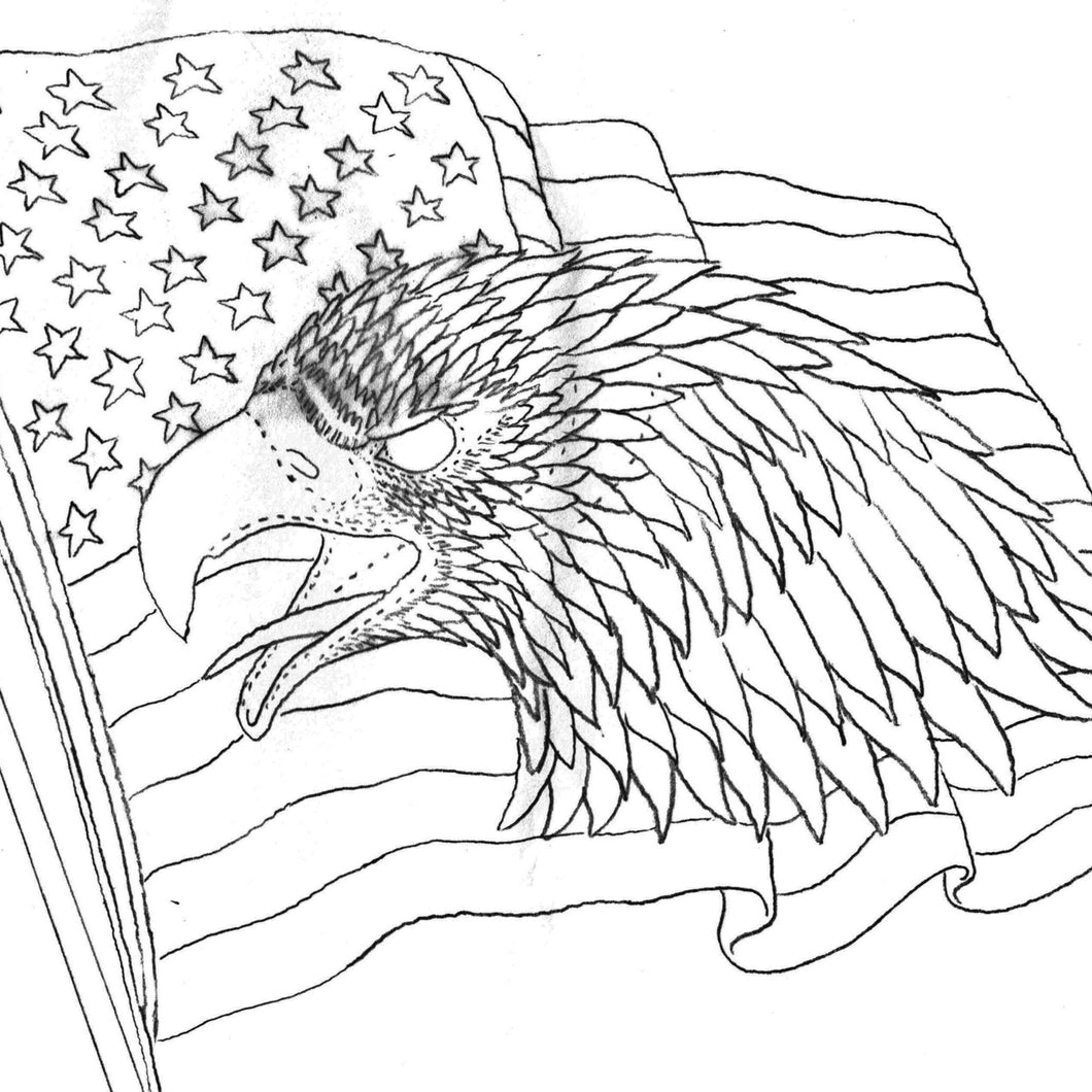 Free Leathercraft Pattern for Patriotic Eagle by Jim Linnell