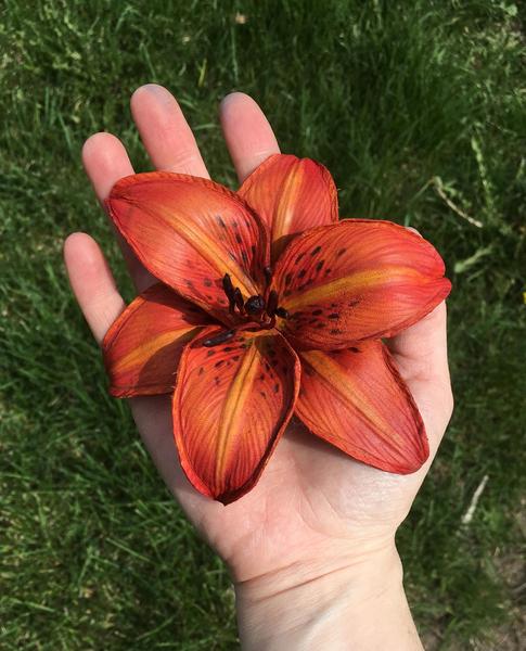 tiger lily floral design 3-D Leather Tiger Lilies with Annie Libertini